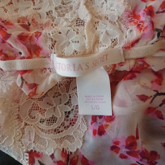 VICTORIA'S SECRET VINTAGE 2PC Floral Chantilly Lace Camisole & Shorts Set_Large - Picture 13 of 14